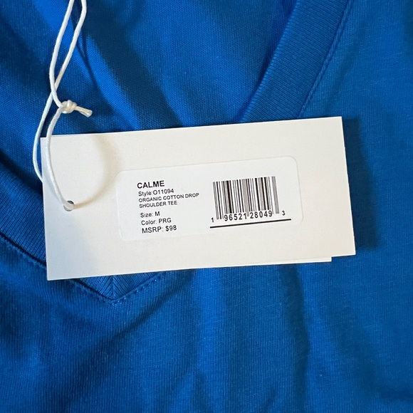 NWT Johnny Was Organic Cotton Drop Shoulder Tee, Medium, Blue - Picture 4 of 8